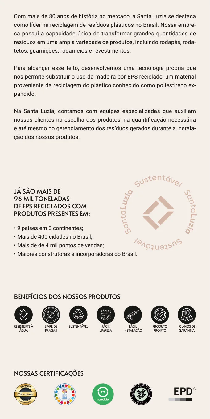 Linha SantaLuzia® | Rodapés, Rodatetos, Guarnições, Painéis e Mais - variação